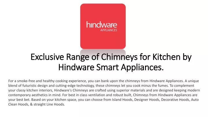 exclusive range of chimneys for kitchen by hindware smart appliances