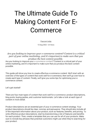The Ultimate Guide To Making Content For E-Commerce