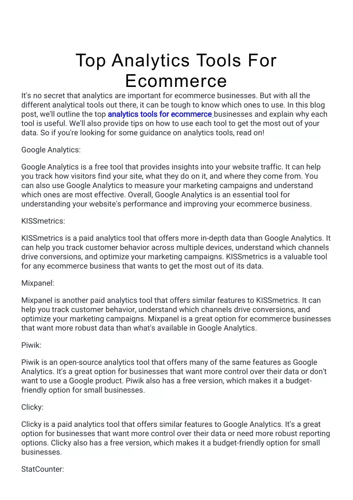 top analytics tools for ecommerce post