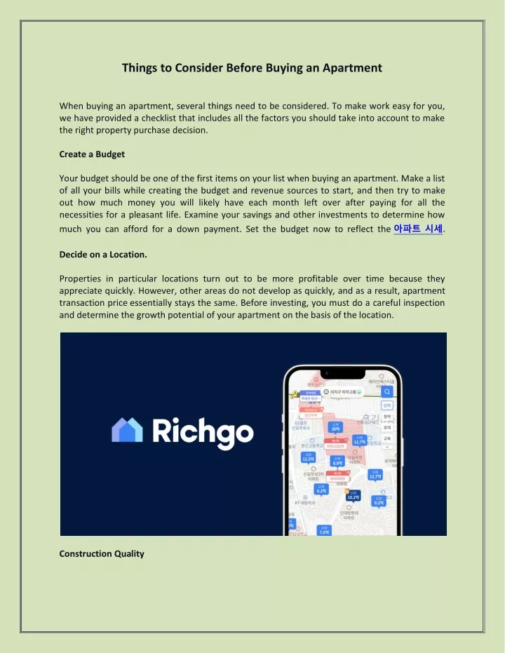 PPT - Things to consider before buying an apartment PowerPoint ...