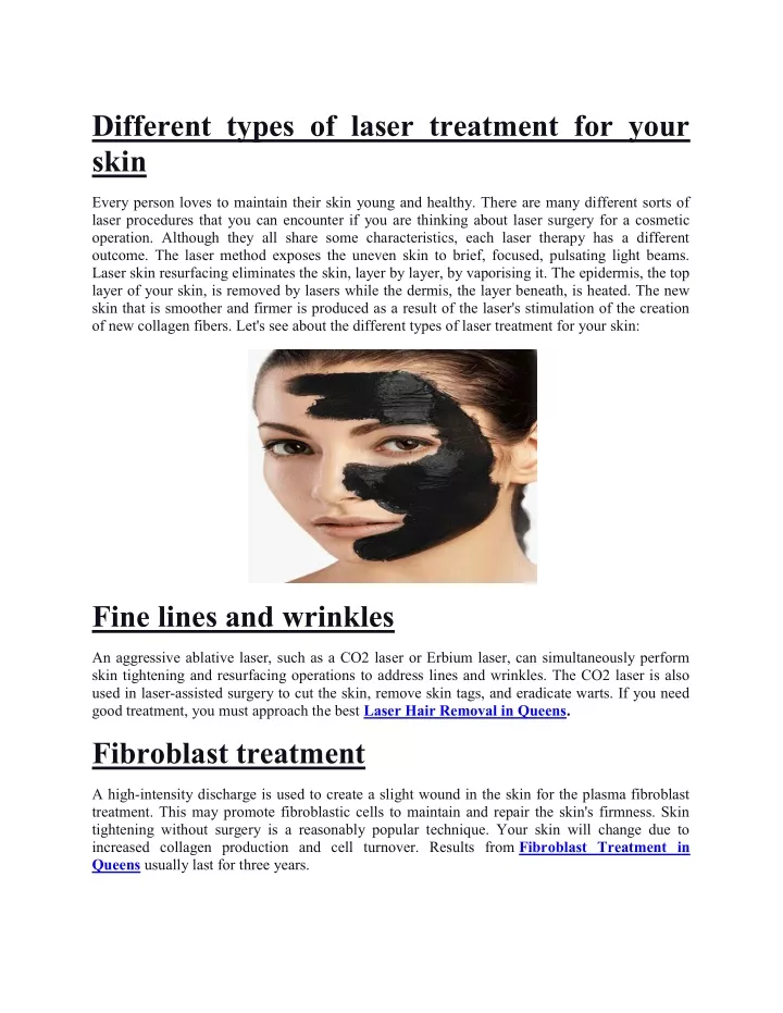 different types of laser treatment for your skin