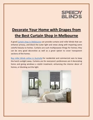 Decorate your home with Drapes from the Best Curtain Shop in Melbourne