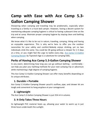Ace Camp 5.3-Gallon Camping Shower