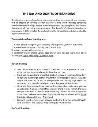 the dos and don ts of branding