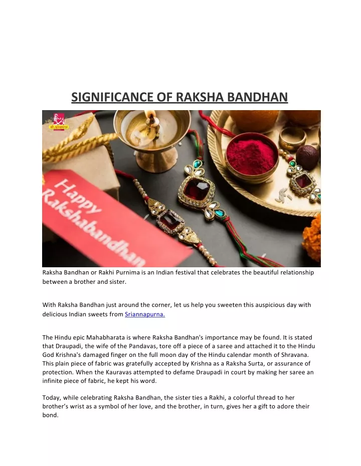 significance of raksha bandhan