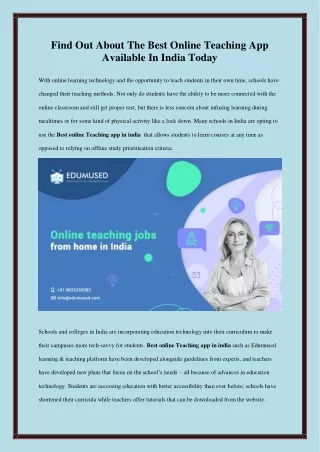 find out about the best online teaching