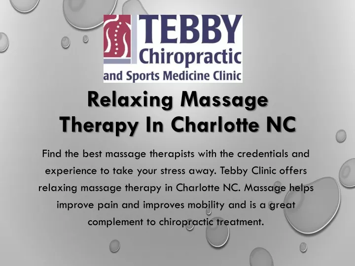 relaxing massage therapy in charlotte nc
