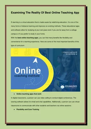 online Teaching app