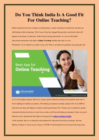 Online teaching in india