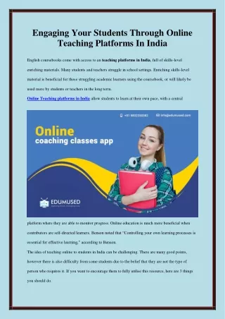 Online teaching platforms in India