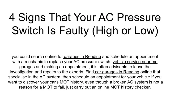 4 signs that your ac pressure switch is faulty