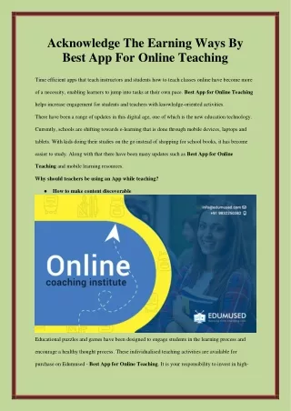 Online teaching platforms