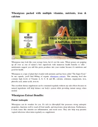 wheatgrass packed with multiple vitamins