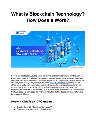 what is blockchain technology how does it work