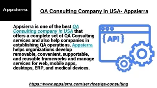 qa consulting company in usa appsierra