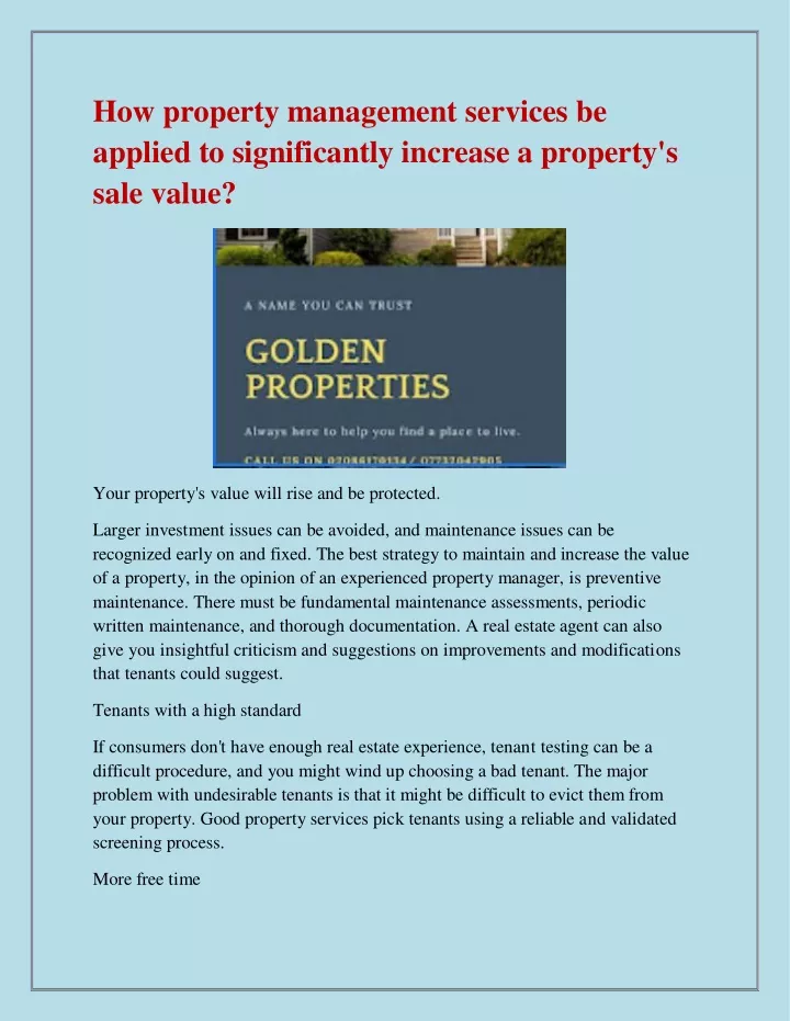 how property management services be applied