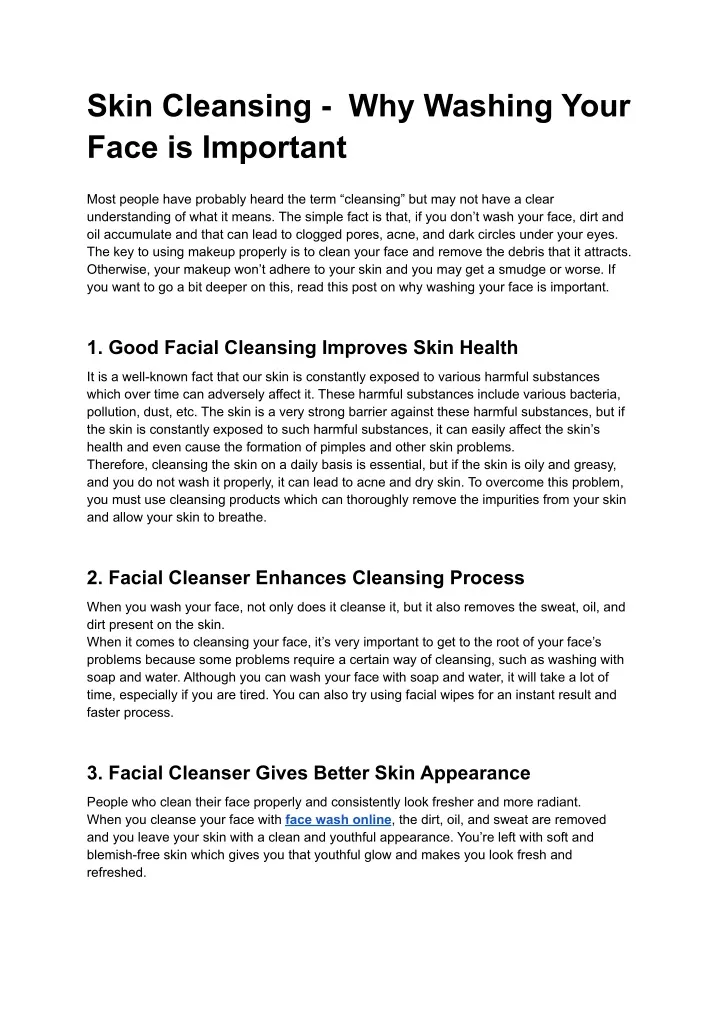 Ppt Skin Cleansing Why Washing Your Face Is Important 1