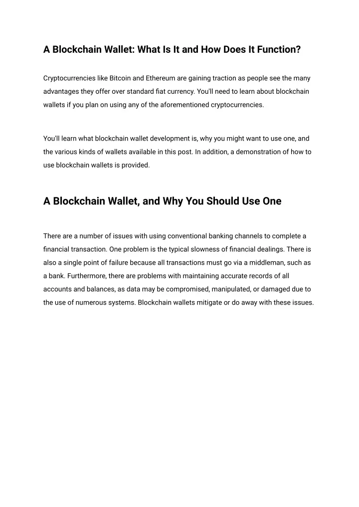a blockchain wallet what is it and how does