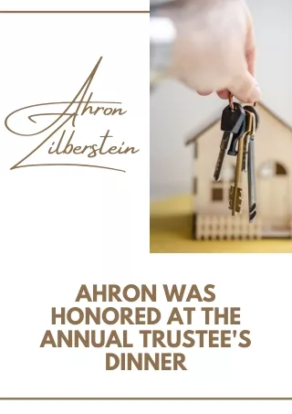 Ahron was Honored at the Annual Trustee's Dinner