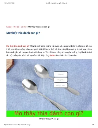 Mơ thấy thìa đánh con gì_ - Kubet Ab