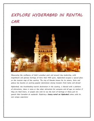 Car Rental Hyderabad with AVIS India