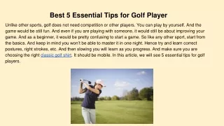Best 5 Essential Tips for Golf Player (1)