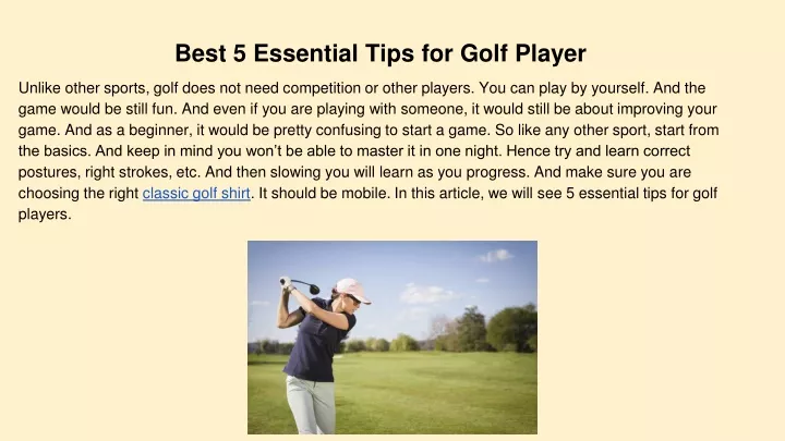 best 5 essential tips for golf player