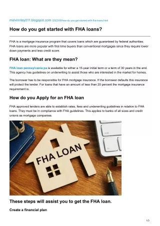 How do you get started with FHA loans