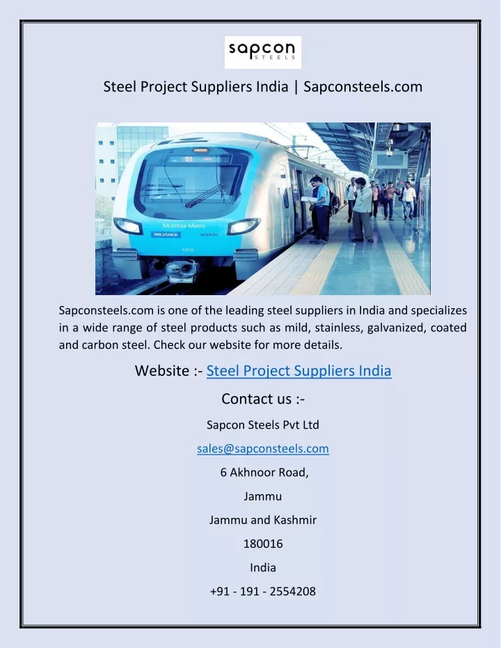 steel project suppliers india sapconsteels com