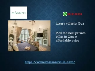 Pick the best private villas in Goa at affordable price