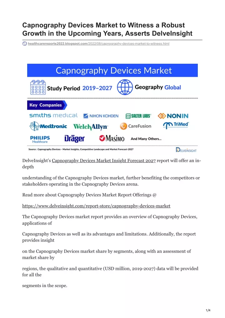 capnography devices market to witness a robust