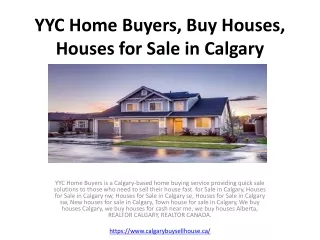YYC Home Buyers, Buy Houses, Houses for Sale in Calgary