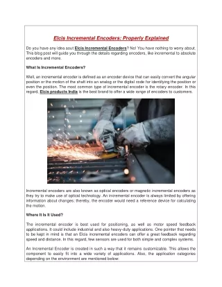 elcis incremental encoders properly explained