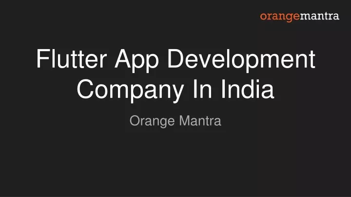 f lutter app development company in india