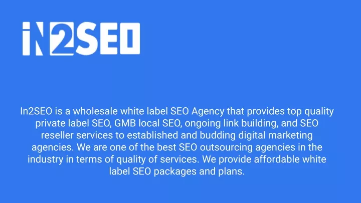 in2seo is a wholesale white label seo agency that