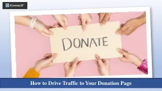 how to drive traffic to your donation page