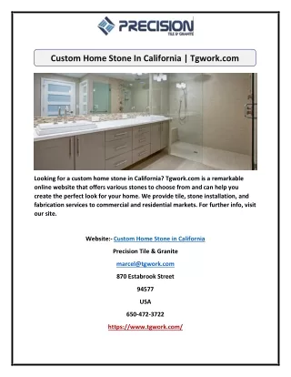 Custom Home Stone In California | Tgwork.com