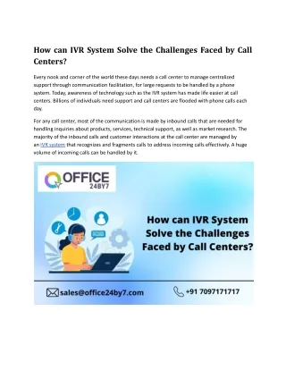 how can ivr system solve the challenges faced