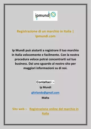 registrazione di un marchio in italia ipmundi com