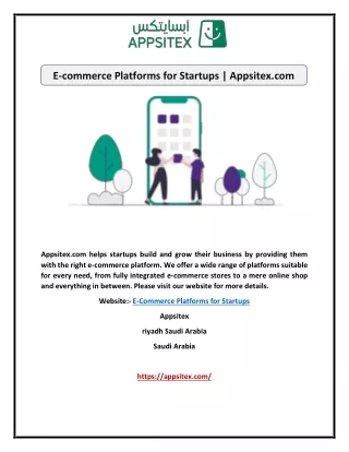 E-commerce Platforms for Startups | Appsitex.com