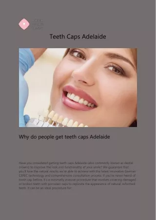 Teeth Caps In Adelaide