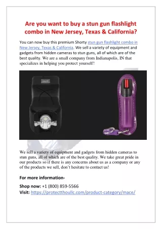 Are you want to buy a stun gun flashlight combo in New Jersey, Texas & Californi