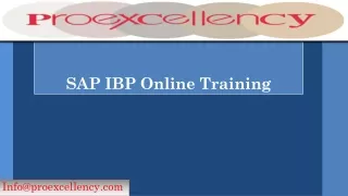 SAP IBP online training By Proexcellency.