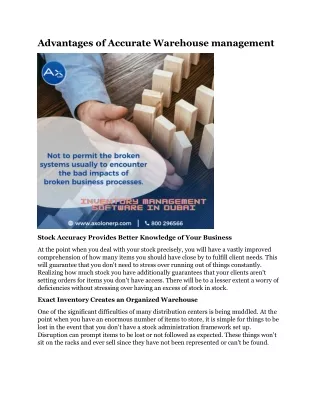 advantages of accurate warehouse management