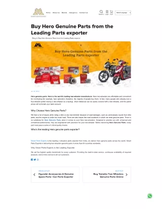 Buy Hero Genuine Parts from the Leading Parts exporter