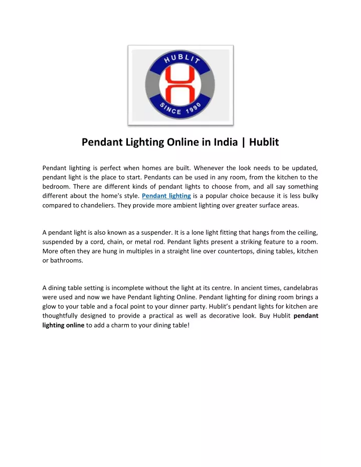pendant lighting online in india hublit
