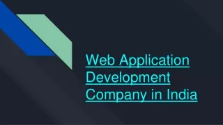 web application development company in india