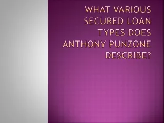 What Various Secured Loan Types Does Anthony Punzone
