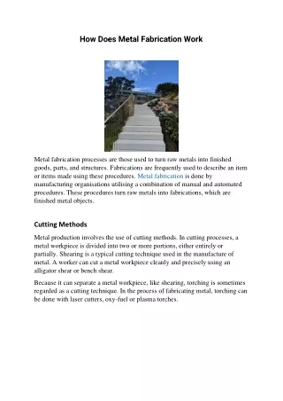 How Does Metal Fabrication Work