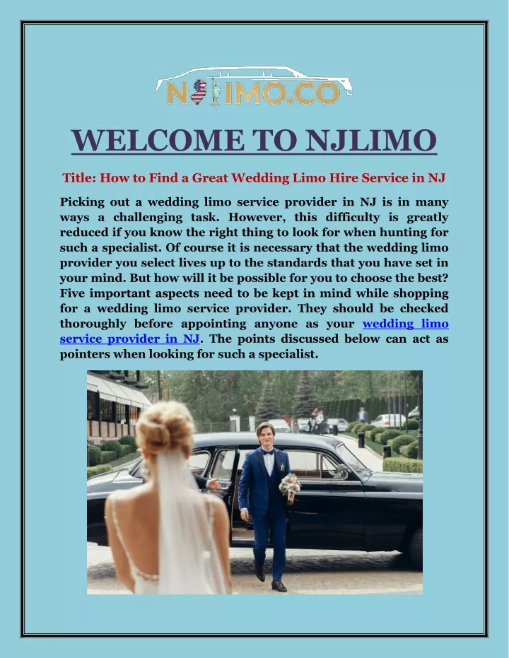 welcome to njlimo